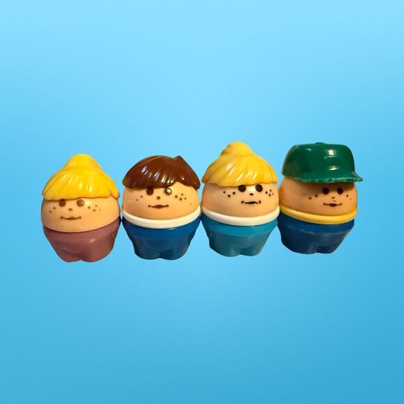 4 Vintage 80s Little Tikes Chunkie Toddle Tots Family Mom, Dad Green Cap, Kids - Picture 6 of 6